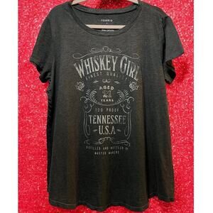 Torrid 1 (1X 14/16 ) Classic Fit Whiskey Girl Slub Crew Neck Graphic Tee T shirt